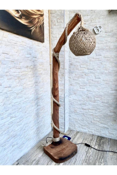 Aegean Decorative Corner Lighting Natural Wood Log Floor Lamp 130-140cm - Swordslife