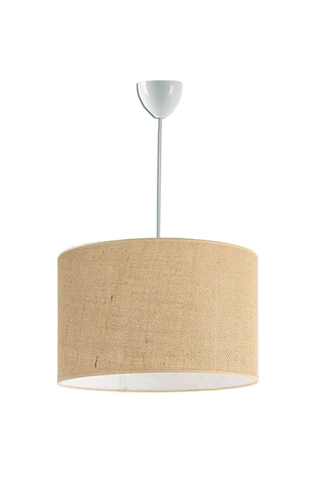 Aegean Modern Burlap Color Fabric Lampshade Pendant Lamp Single Chandelier - Swordslife