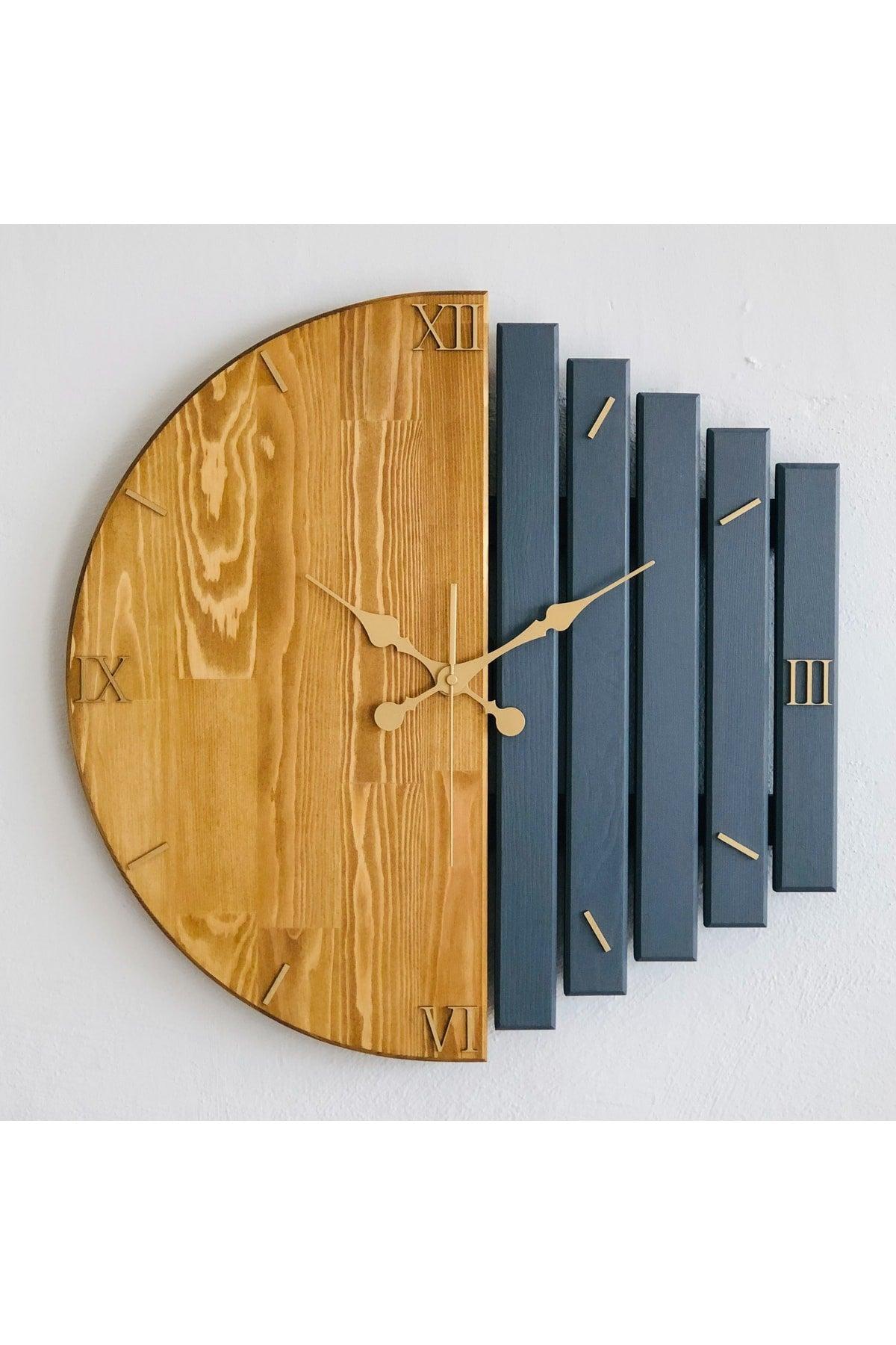 Handmade Solid Wood Wall Clock 40x40 cm Tobacco and Smoked - Swordslife