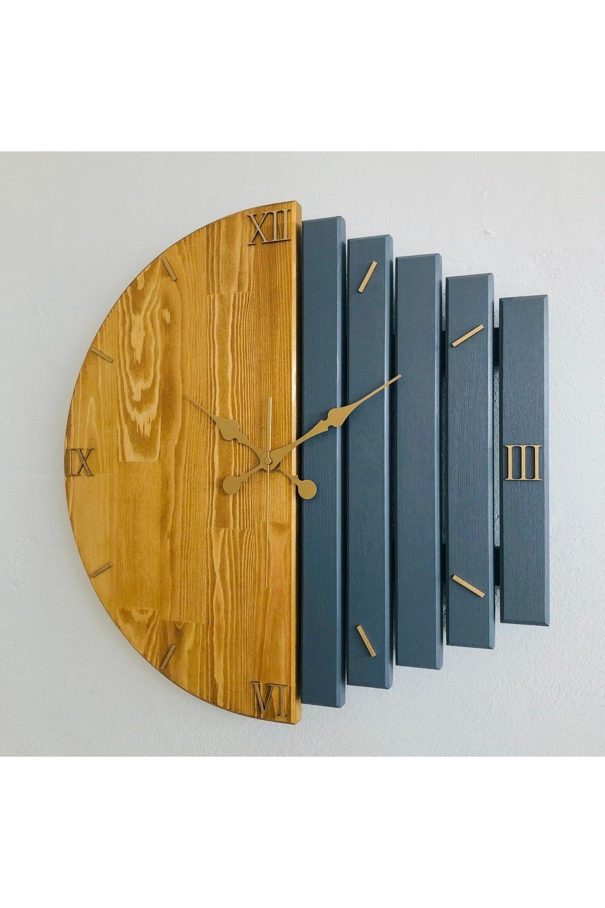 Handmade Solid Wood Wall Clock 40x40 cm Tobacco and Smoked - Swordslife