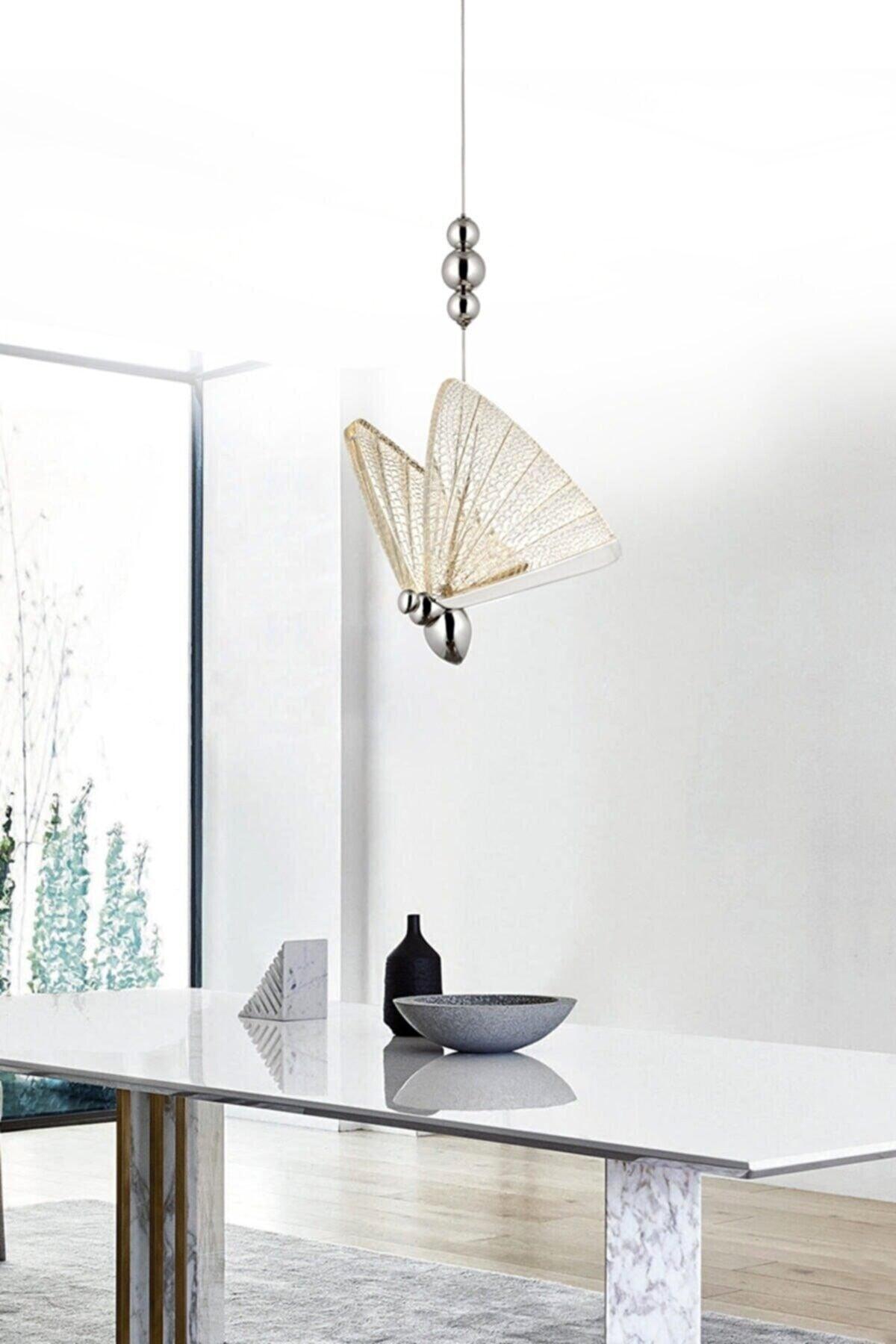 Elegance Large Size Modern Design Single Butterfly Chandelier Chrome Led Chandelier - Swordslife