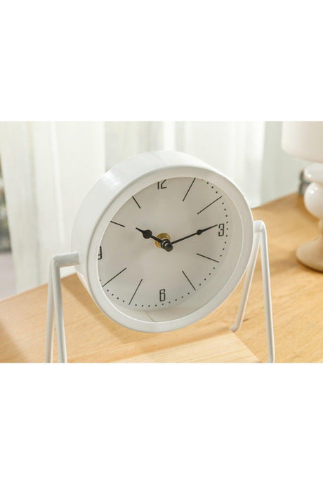 Elegance Metal Desk Clock 20x21x9cm White - Swordslife