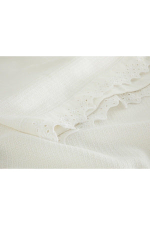 Elegancy Scalloped King Size PIKE 240x220 cm White - Swordslife