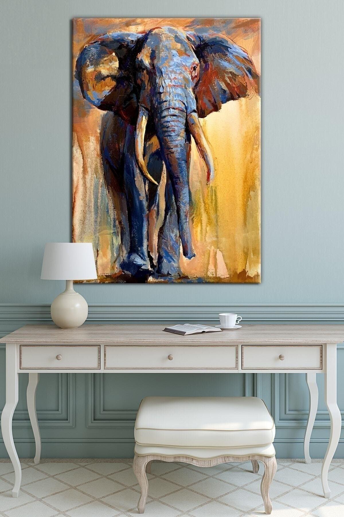 Elephant ( Animal Kingdom ) Decorative Artistic Canvas Painting - Swordslife