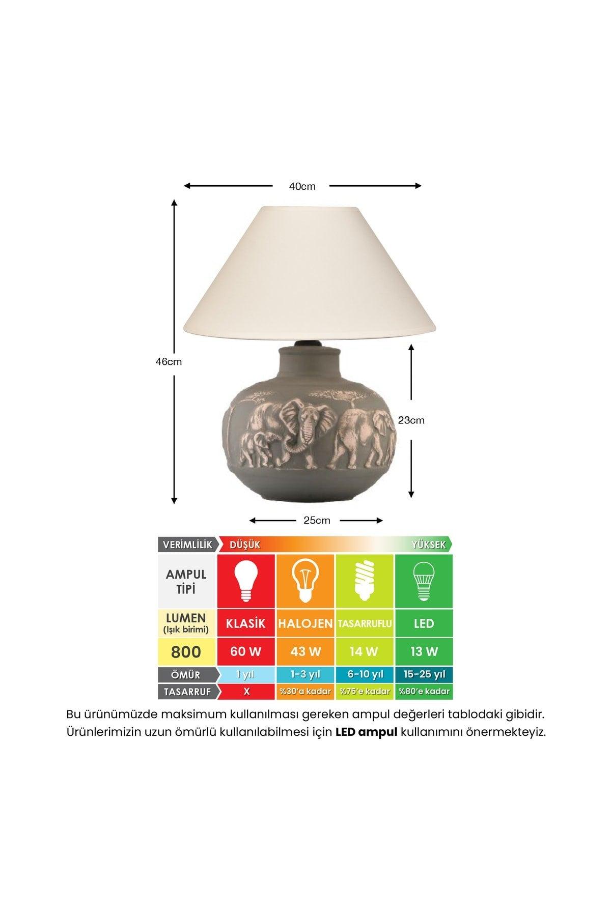 Elephant Ceramic Gray Lampshade - Swordslife