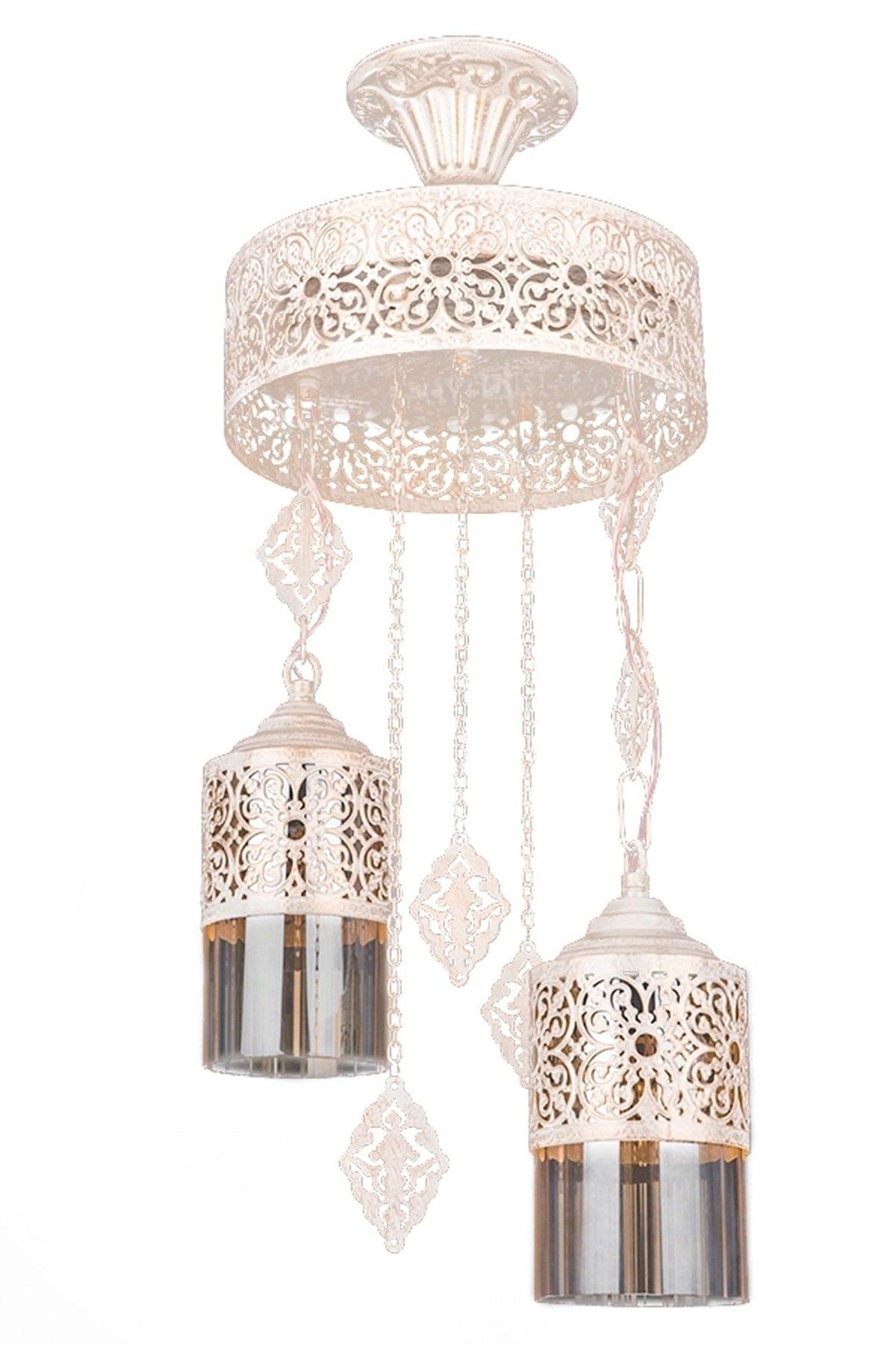 Elif 2 Li Glass Pendant Chandelier - Swordslife