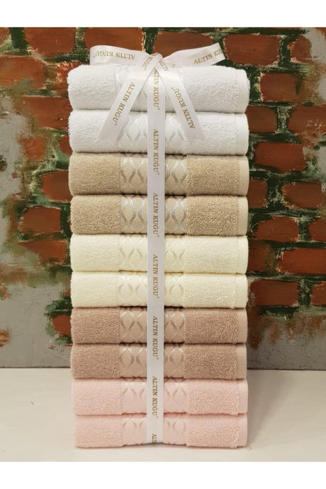 Elissa Towel 10 Pcs - Pink Beige Cream Stone