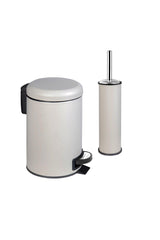 Elite Double Bathroom Set Beige 3 lt Trash Can Toilet Brush - Swordslife