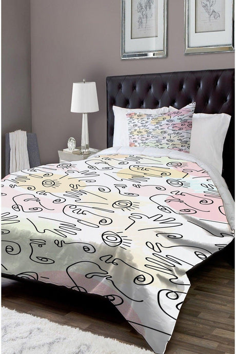 Else Patterned Single Bed Linen Duvet Cover Set Nyds-5 - Swordslife