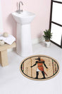 Else Ethnic Egyptian Pattern Rope Straw Jute Knit Round Carpet Bath Mat 80x80cm - Swordslife