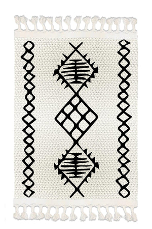 Else Patterned Washable Modern Single Bath Mat Carpet Vintage Woven Rug 50x80cm Byns-01 - Swordslife