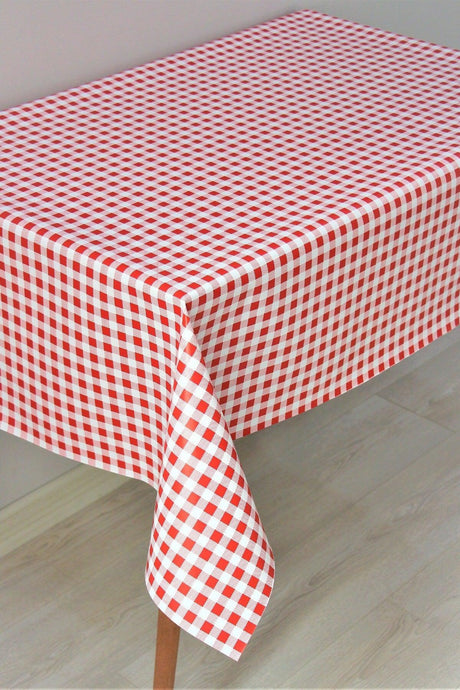 Fiber Lined Removable Oilcloth Table Cloth Red Potikare - Swordslife