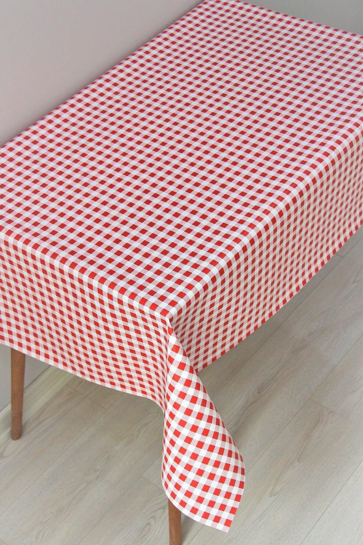 Fiber Lined Removable Oilcloth Table Cloth Red Potikare - Swordslife