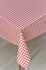 Fiber Lined Removable Oilcloth Table Cloth Red Potikare - Swordslife