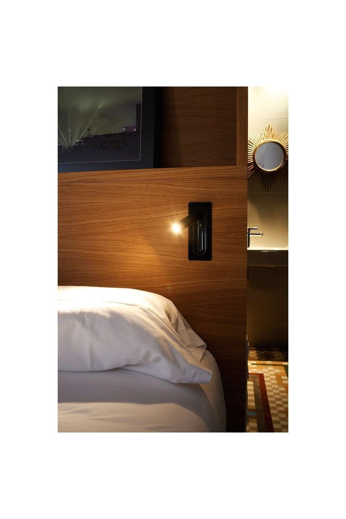 Ema Mini Black Wall Sconce Lighting Bedroom Lighting Recessed On-off Function Led Daylight 3000k - Swordslife