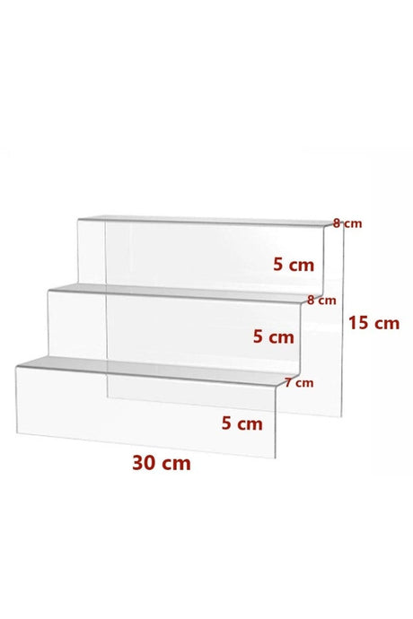 Enblur Ozmrt Plexi Transparent Stair Display Stand 3 Steps 30 Cm - Swordslife