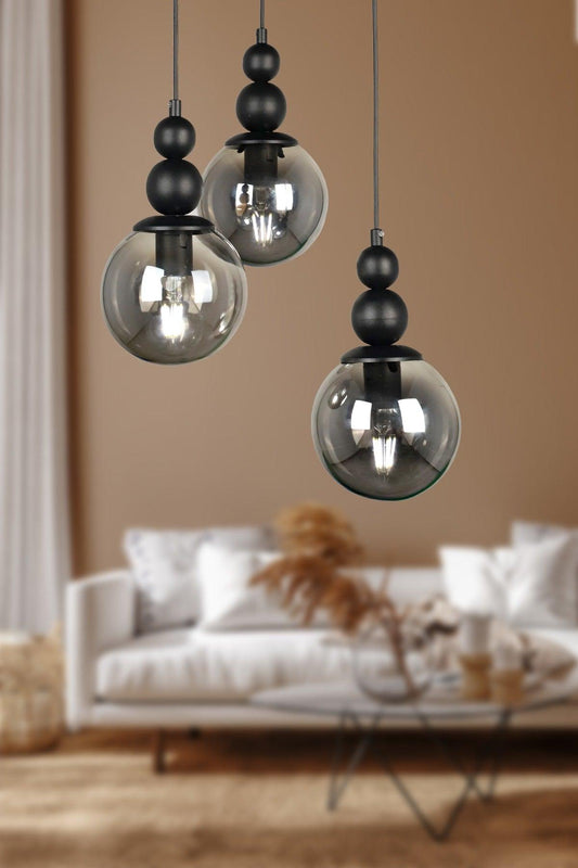 Endless 3rd Chandelier Black Smoked Glass - Swordslife