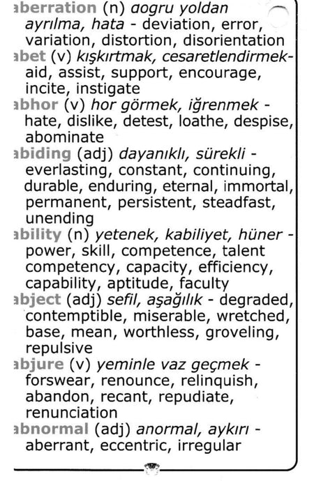 English Synonyms - Synonyms Chain Word Card - Ielts - Yds Kpds Preparation - Swordslife