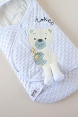 Baby Boy Cute Topitos Embroidered Velboa Swaddle - Swordslife