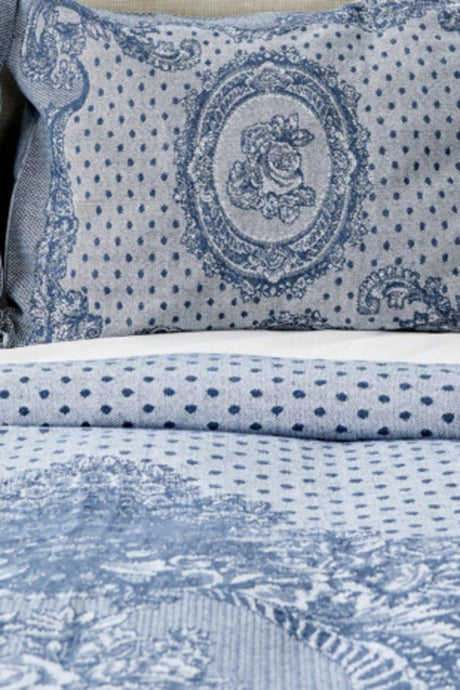 Espino Open Indigo Double Bedspread Set - Swordslife