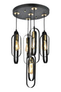 Esse 5 Lit Black Antique Tray Pendant Chandelier - Swordslife