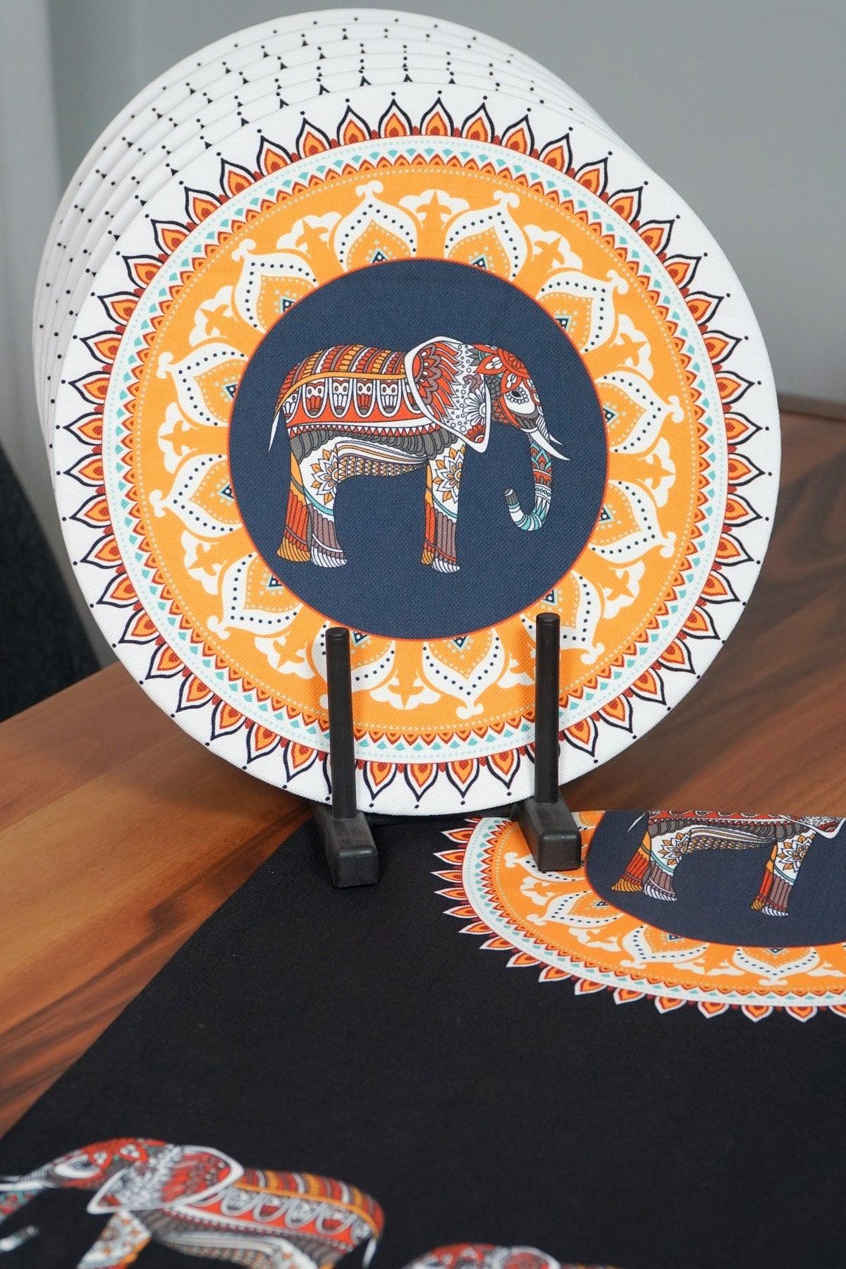 Ethnic Elephant Patterned Runner, Set of 4 Suplas - Swordslife