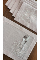 Etuval Linen Linen Guipure Stain Resistant Carefree Glittered Placemat Set of 6 - Swordslife