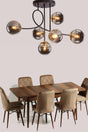 Eva Eva Modern Style Black Smoked Imported Glass Six Chandelier - Swordslife