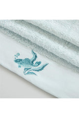 Eva Embroidered Hand Towel 30x50 Cm Open Aqua