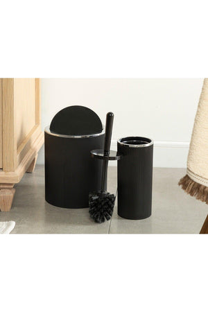Evelyn 2 BATHROOM SET 19x21.5 cm+10x10x37 cm Black - Swordslife