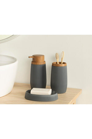 Evelyn BATHROOM SET OF 3 17.5x6.5x6.5 cm+9x6.5x6.5 cm+1 Anthracite - Swordslife