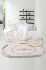 Exclusive Cream 6 Pcs Lacy Bathroom Dirty