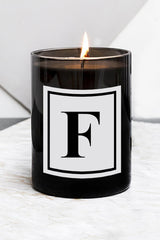 Letter F Large Size Black Glass Candle - Swordslife