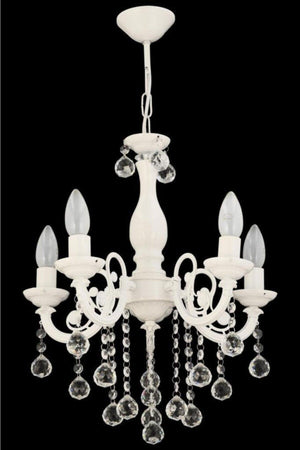 Cast Iron 5 White Chandelier - Swordslife