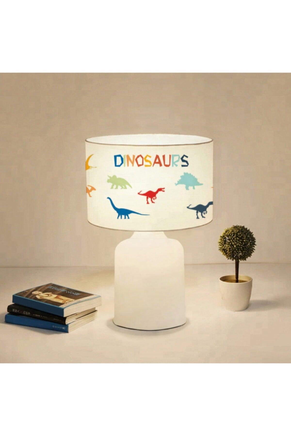 Fabric Printed Dinosaur Patterned Kids Room Lampshade Ayd-3048 - Swordslife