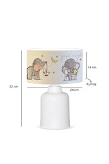 Fabric Printed Elephant Patterned Kids Room Lampshade Ayd-3049 - Swordslife