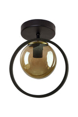 Peri Metal Ring Black Smoked Hall - Kitchen Single Chandelier - Swordslife