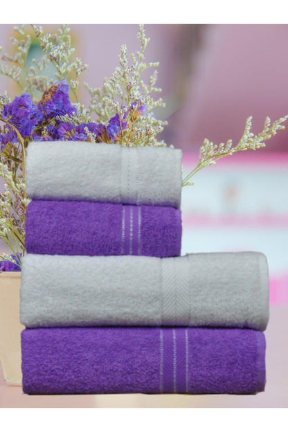 Family Set of 4 Bath Towels 50x90 90x140