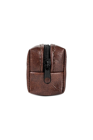 Faux Leather Brown Patterned Pencil Case