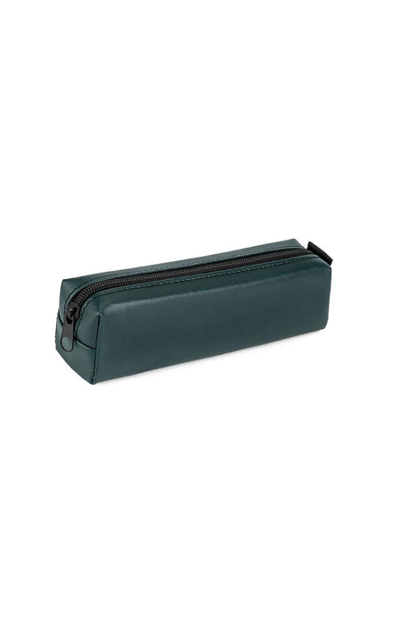 Faux Leather Dark Green Pencil Case