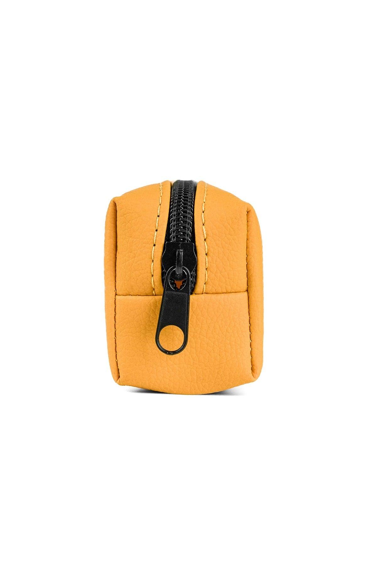 Faux Leather Matte Yellow Pencil Case