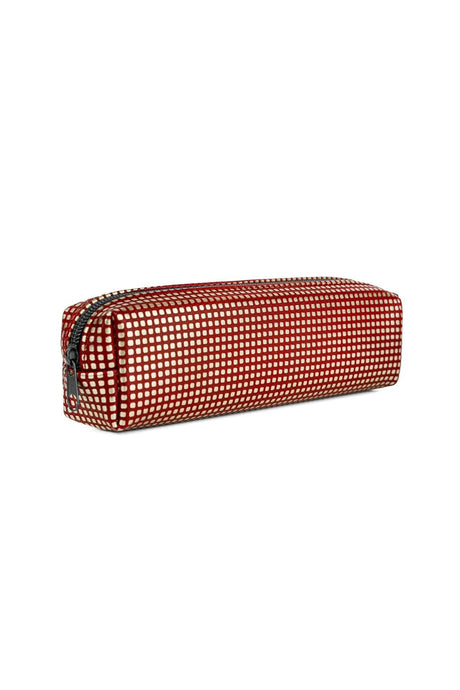 Faux Leather Red Pointed Pencil Case