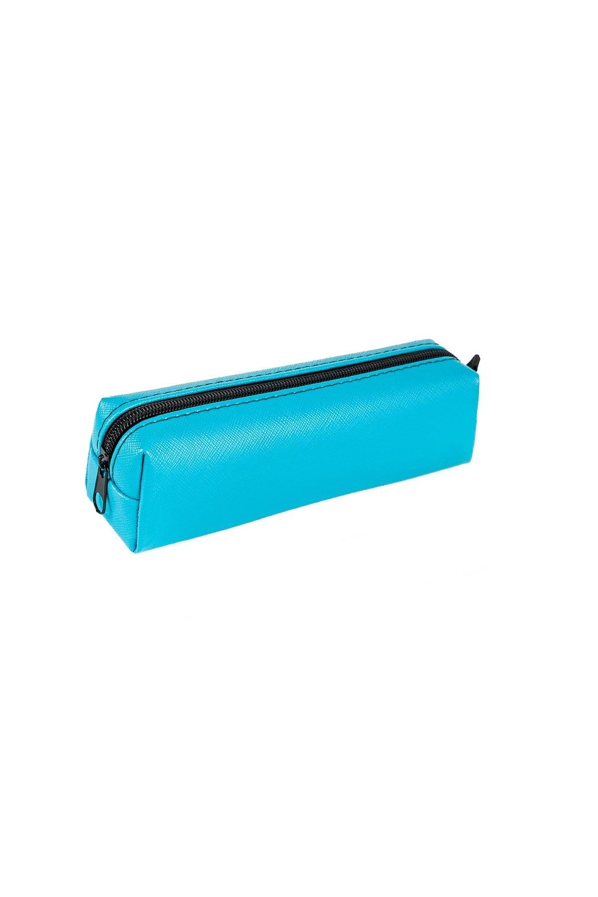 Faux Leather Turquoise Pencil Case