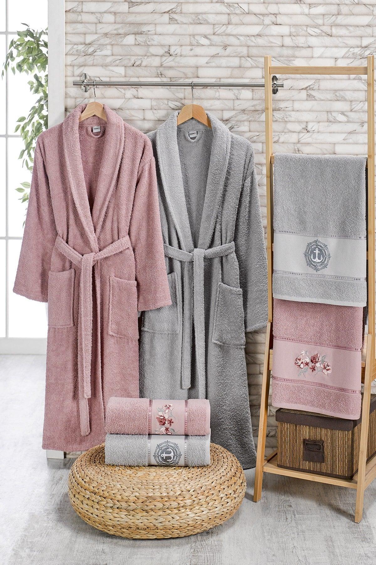 Fedora 6 Piece Family Bath Robe Set Soft