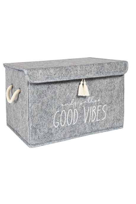 Multi-Purpose Mini Box With Felt Lid Gray