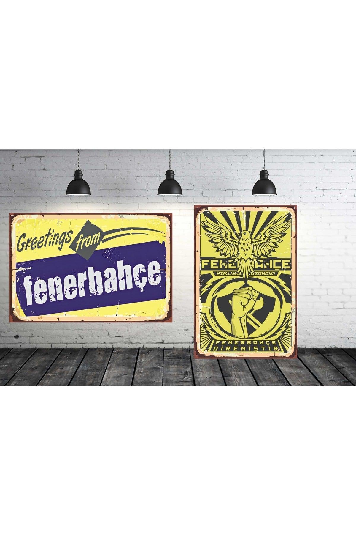 Fenerbahçe Set 2 Pieces 20x30 Cm Retro Wooden Table - Swordslife