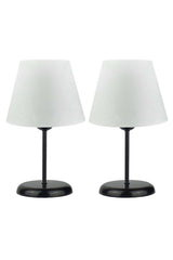 Fiesta Sun Double Metal Leg Lampshade Table Lamp - Black Leg (white) - Swordslife