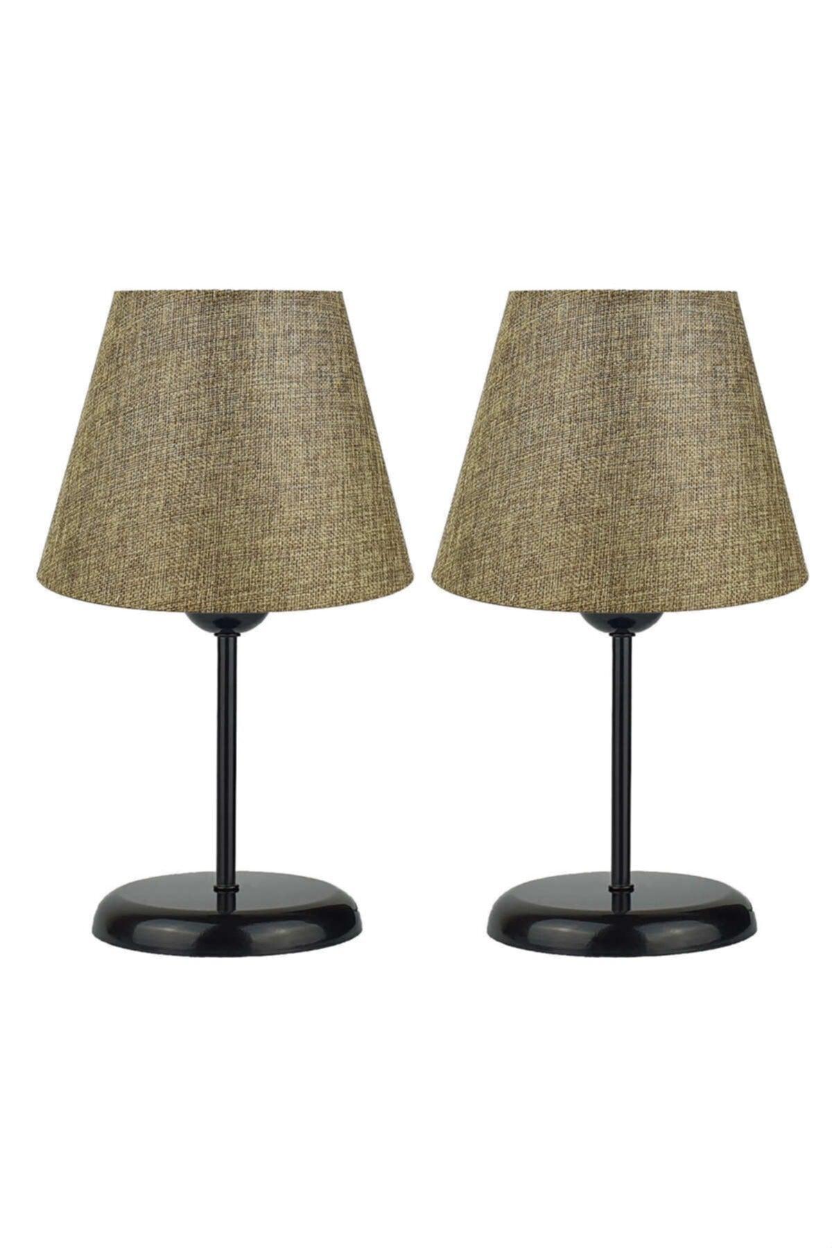 Fiesta Sun Double Metal Leg Lampshade Table Lamp - Black Leg (sumbeige) - Swordslife