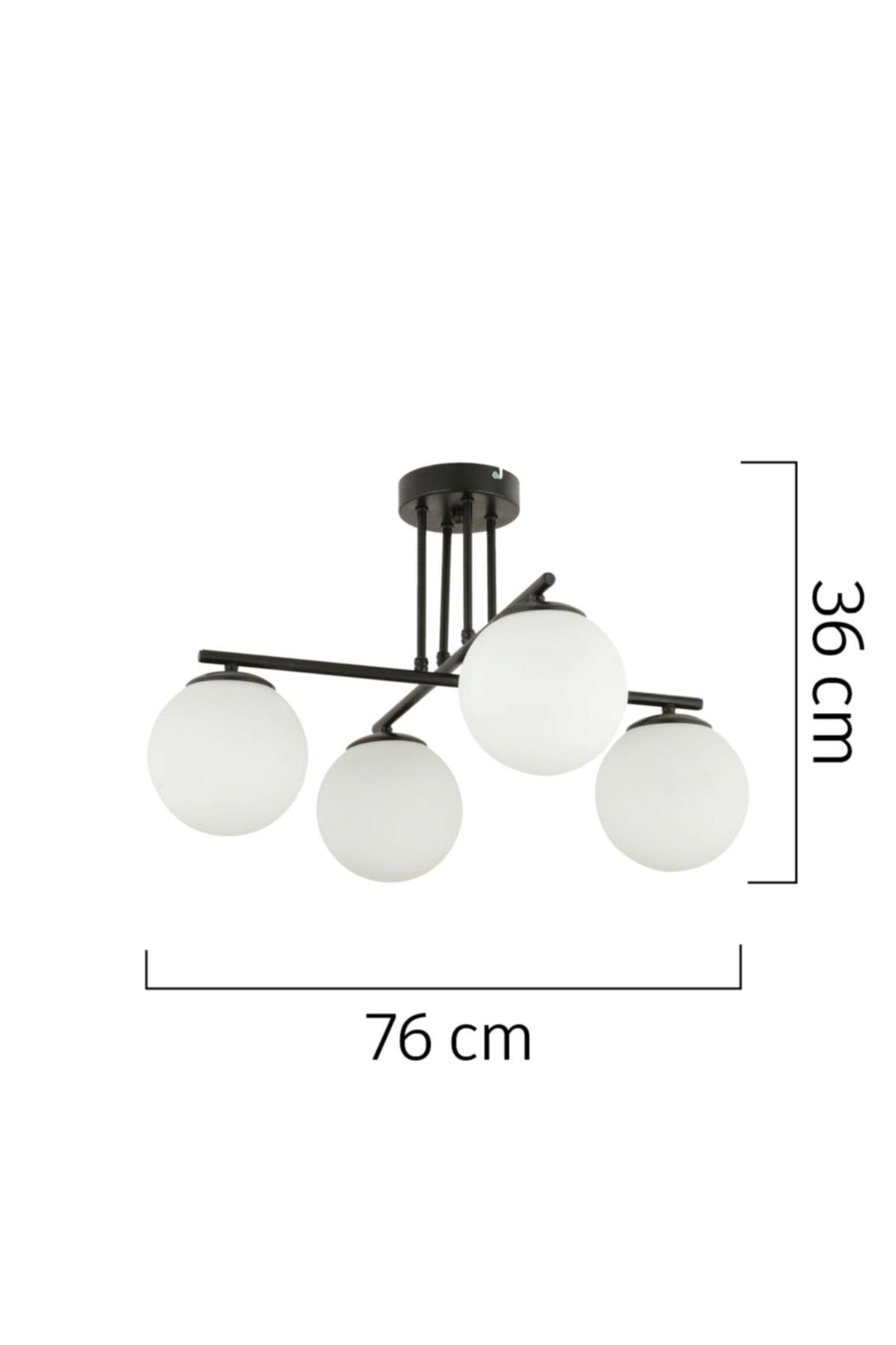 Finanzen 4 Lü Schwarz Kronleuchter Weißglas Modern Young Room Küche Schlafzimmer Retro Hall Chandeler - Swordslife