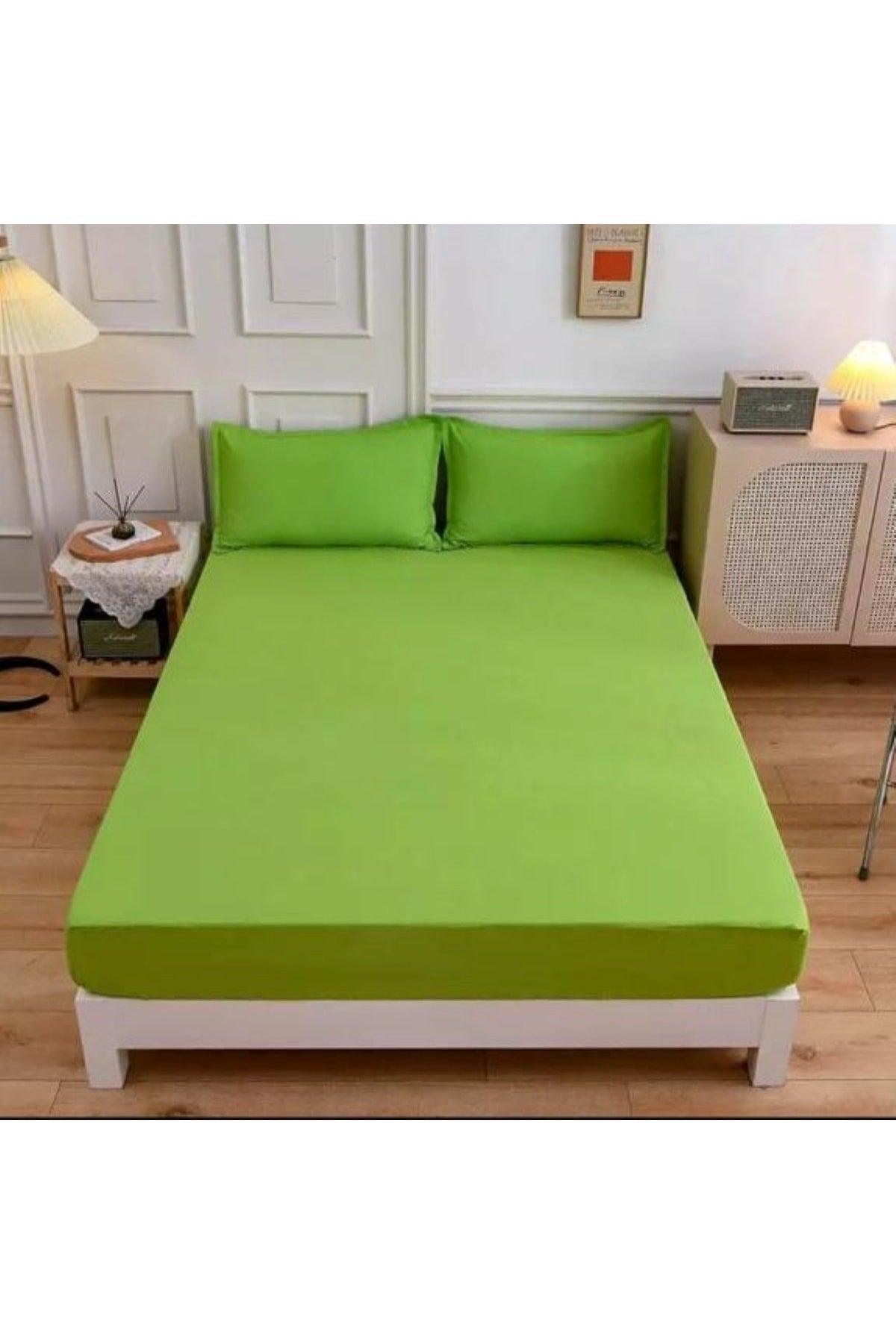 Pistachio Colored 100% Cotton Combed Cotton Single/Double Elastic Bed Sheet (7 Different Sizes) - Swordslife